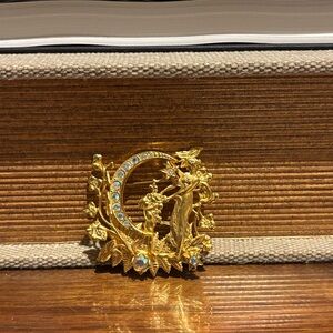 Vintage Kirks Folly Gold Tone Celestial Theme Brooch